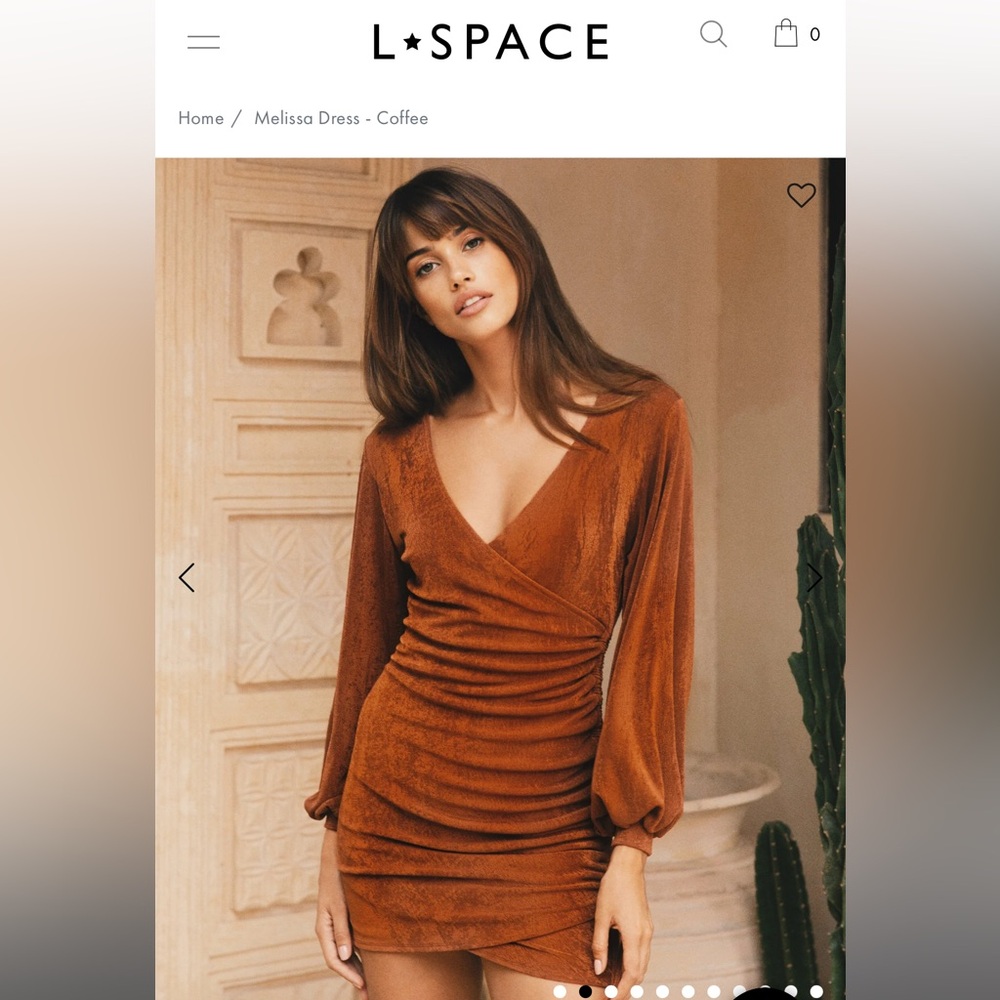 Lspace Melissa dress coffee color size large never worn
